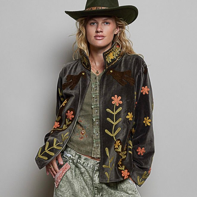 Velvet Embroidered Jacket