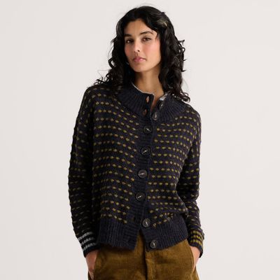 Textured Dot Button Cardigan