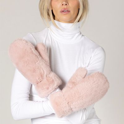 🇨🇦 Faux Fur Luxe Mittens, Rose