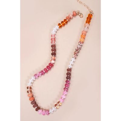 Natural Agate, Glass, Semi Precious Bead Necklace