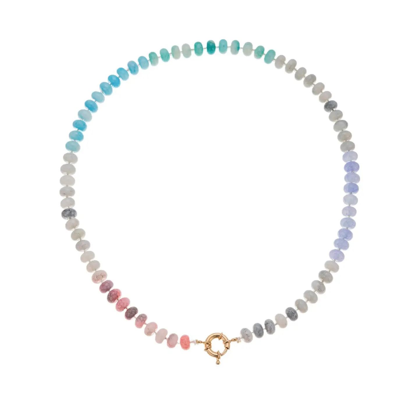Natural Semi-Precious Stone/ Glass Mixed Necklace
