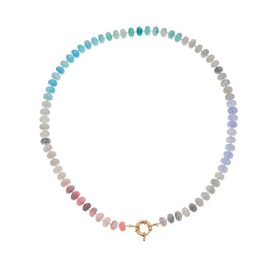 Natural Semi-Precious Stone/ Glass Mixed Necklace