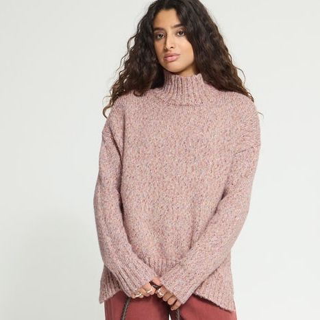 Fanny LS Mock Neck Sweater, Red Tone,