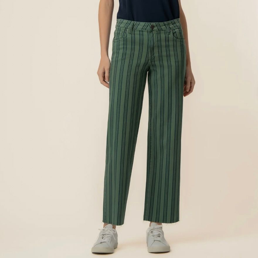 Charlotte High Rise Wide Leg Twill Pant, Matcha Green