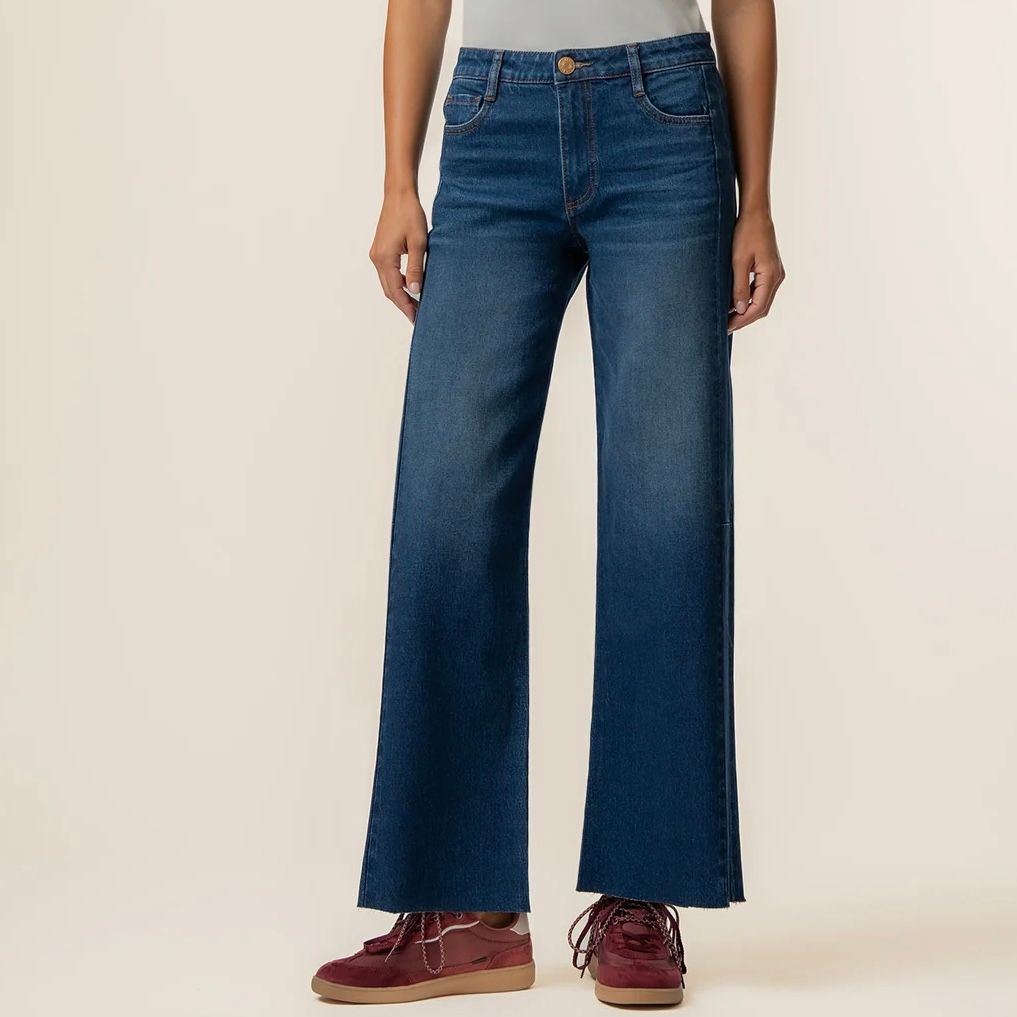 Meg Wide Leg Side Panel Raw Hem, Curator
