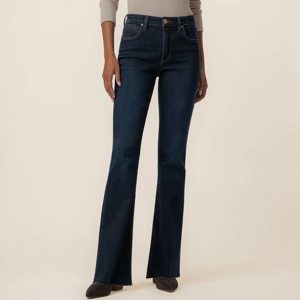 Ana High Rise Flare Raw Hem Jean, Wave