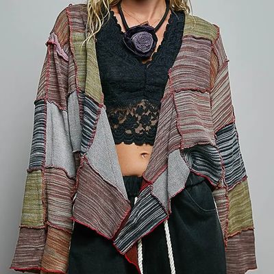 Cropped Patchwork Cardigan