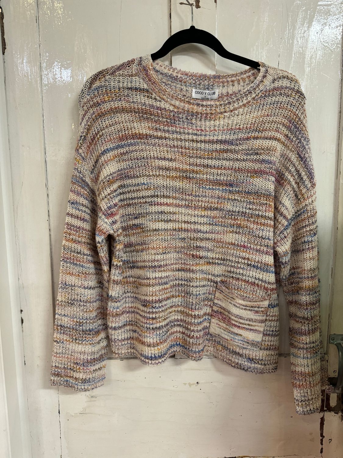 🇨🇦 Variegated Knit Pocket Sweater