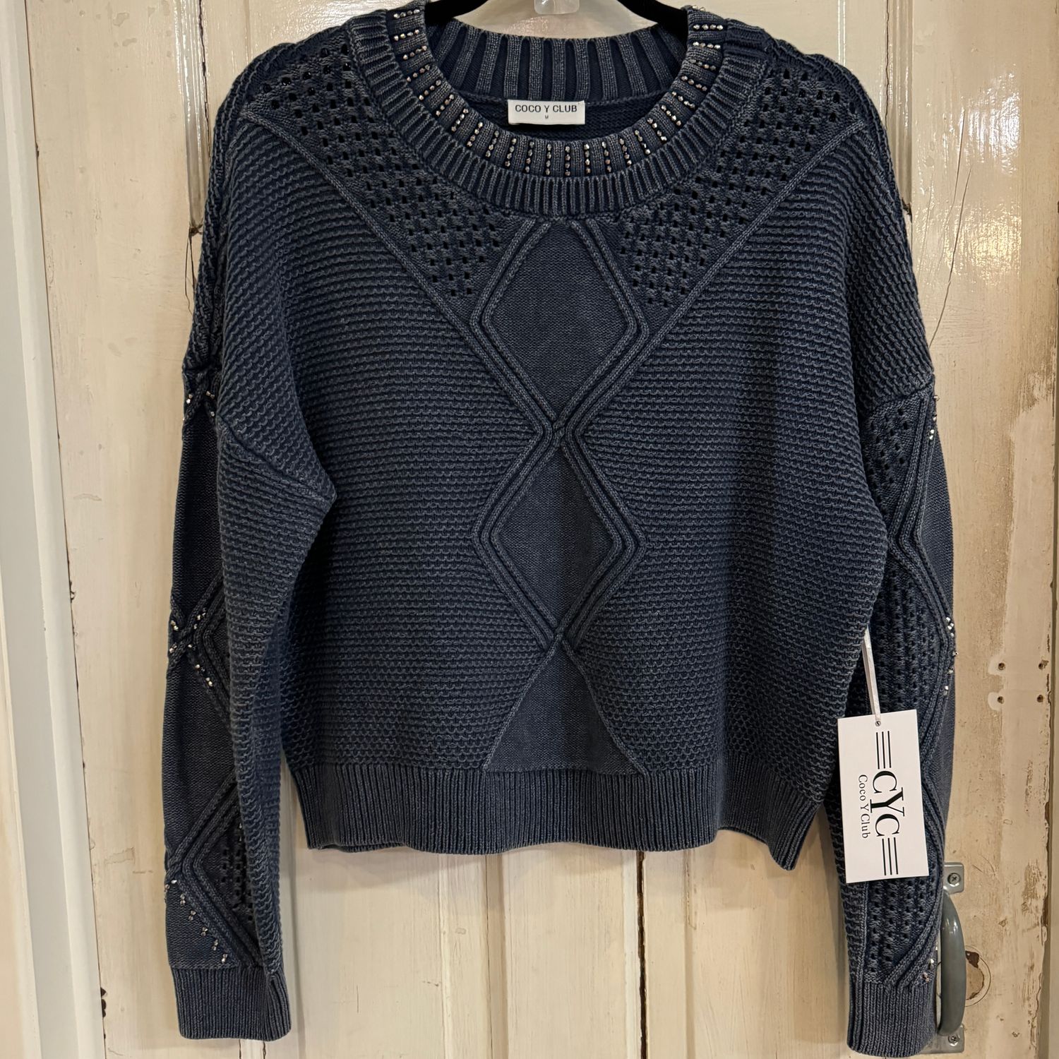 🇨🇦 Textured Knit Diamond Sweater