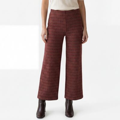 🇨🇦 Check Wide Leg Knit Pant