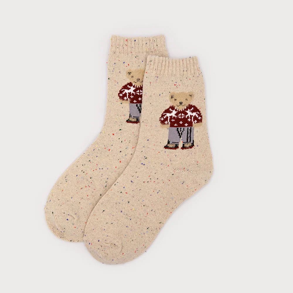 Flecked Bear Socks