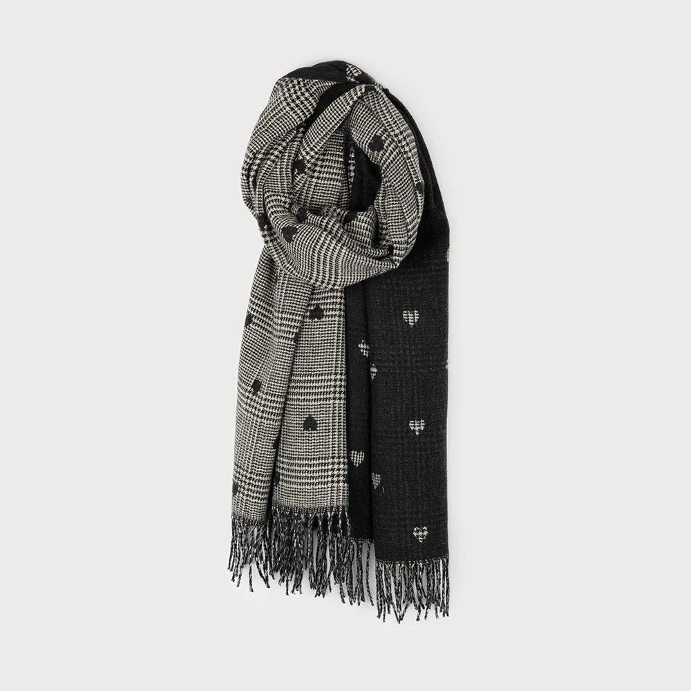 Reversible Mini Heart Plaid Scarf (2 Colours)