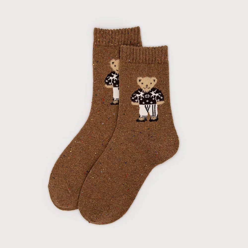 Flecked Bear Socks
