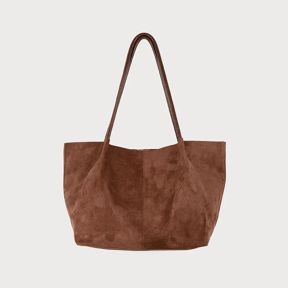 Faux Suede Tote Bag