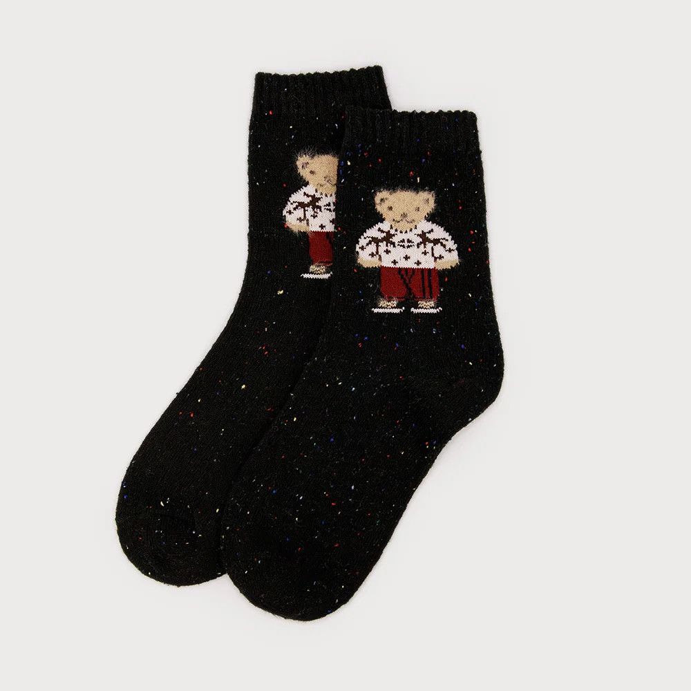 Flecked Bear Socks