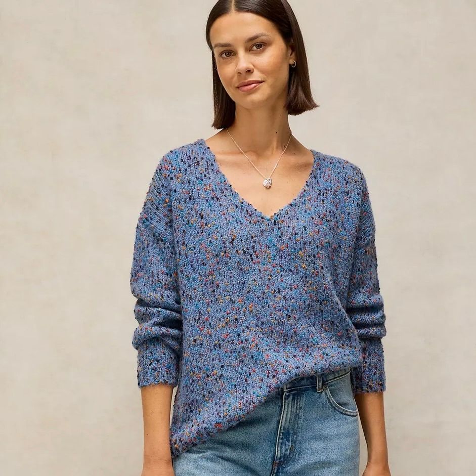 Texture V Neck Sweater