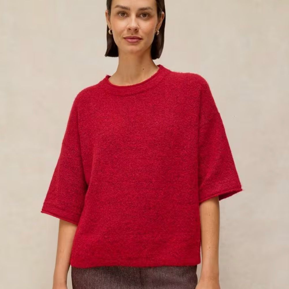Kate Knitted 'Tee', Bright Red