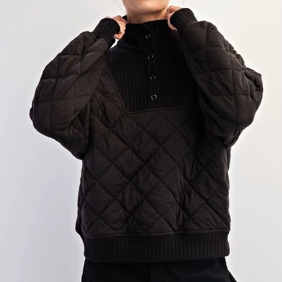 Quilted Snap Pullover