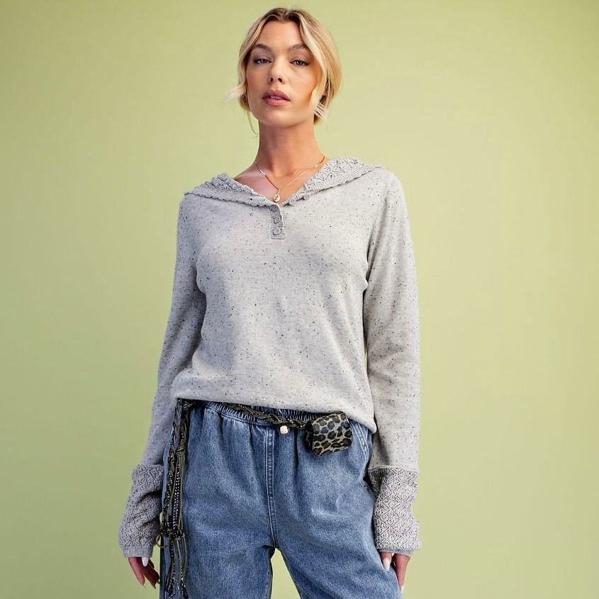 Hooded Knit sweater Top