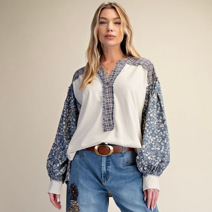 Floral Print Knit Top