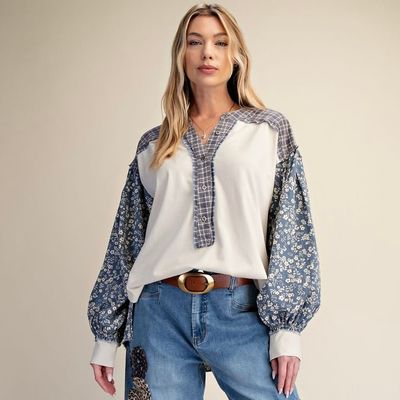 Floral Print Knit Top