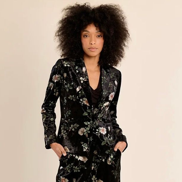 Floral Velvet Blazer