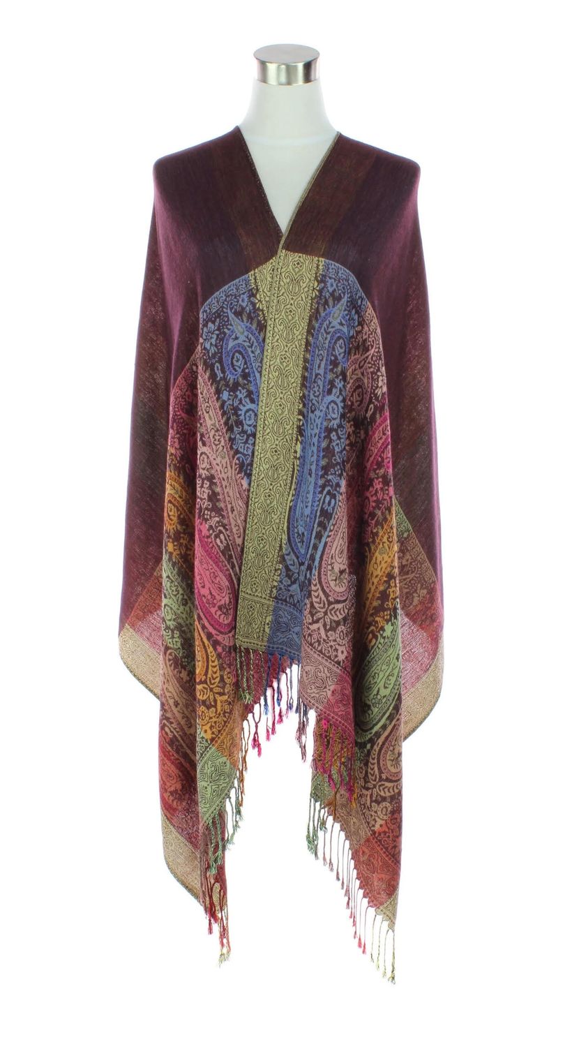Long Paisley Two-Sided Pashmina