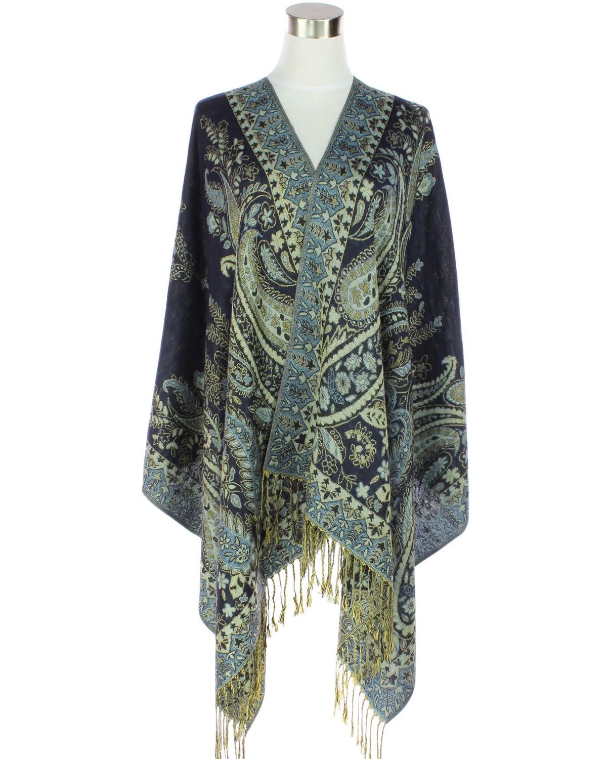 Long Paisley Two-Sided Pashmina