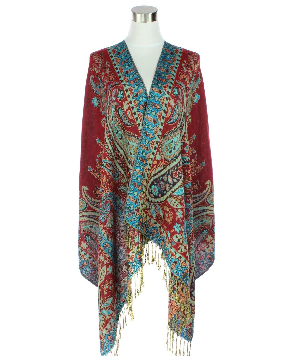 Long Paisley Two-Sided Pashmina