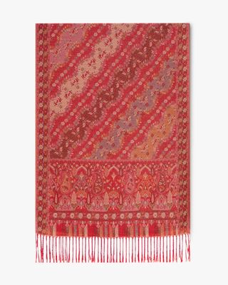 Angled Floral Paisley Shimmer Pashmina