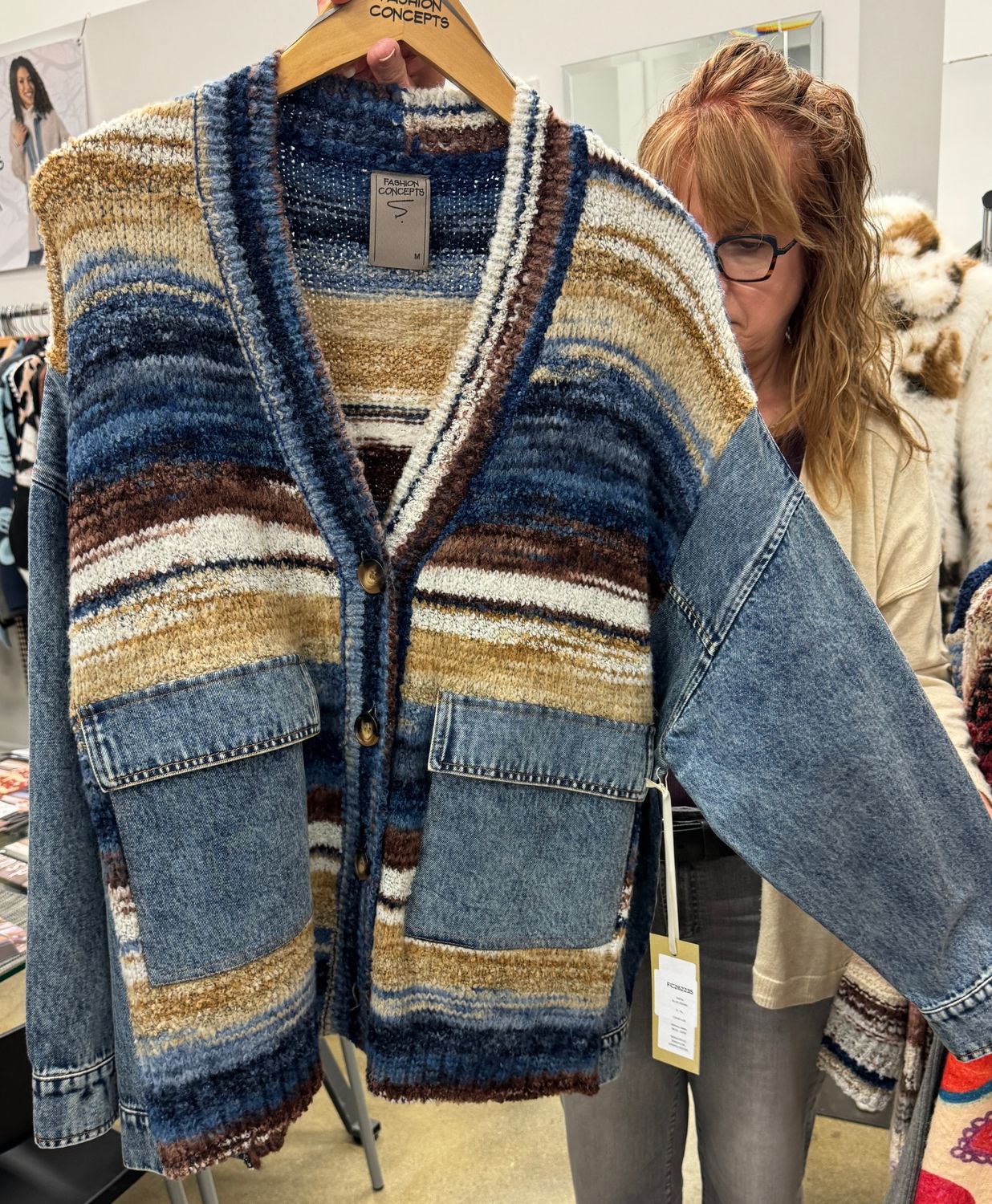 Denim Sleeve Cardigan