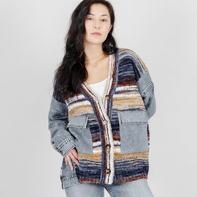 Denim Sleeve Cardigan