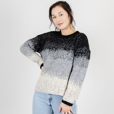 Gradient Fleck Striped Sweater