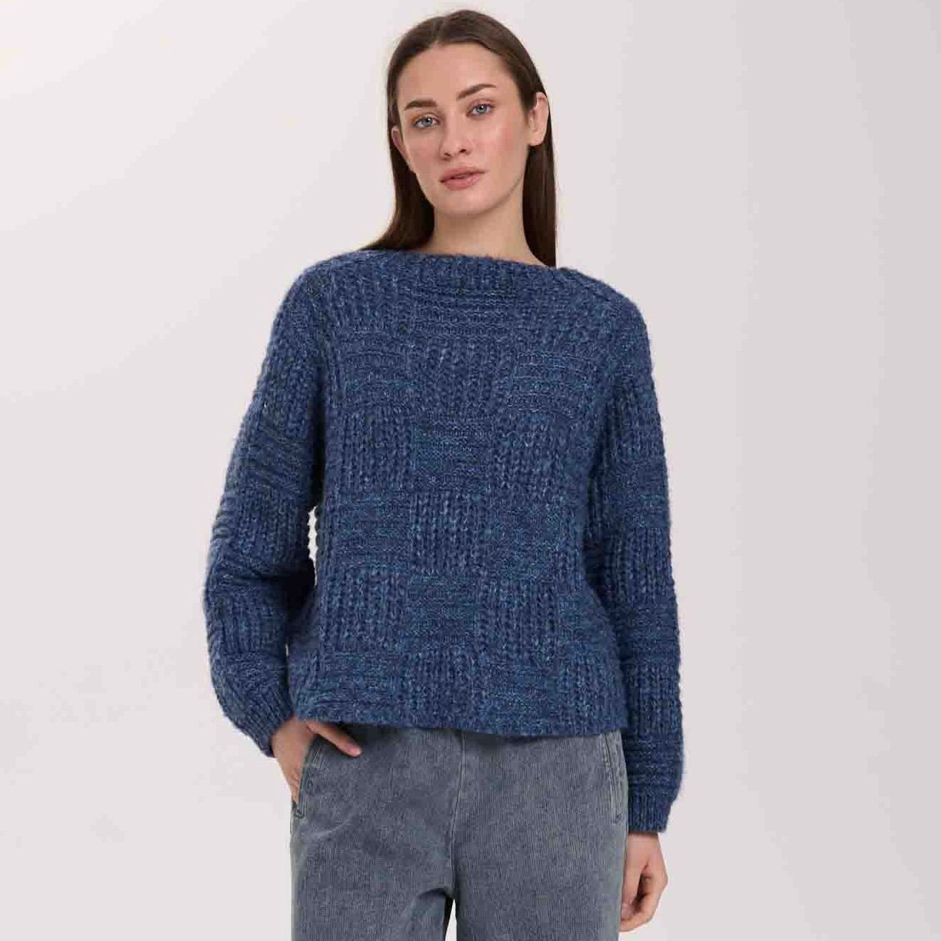Knit Square Pattern Sweater