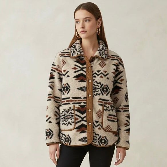 Crimson Drift Fleece Jacket