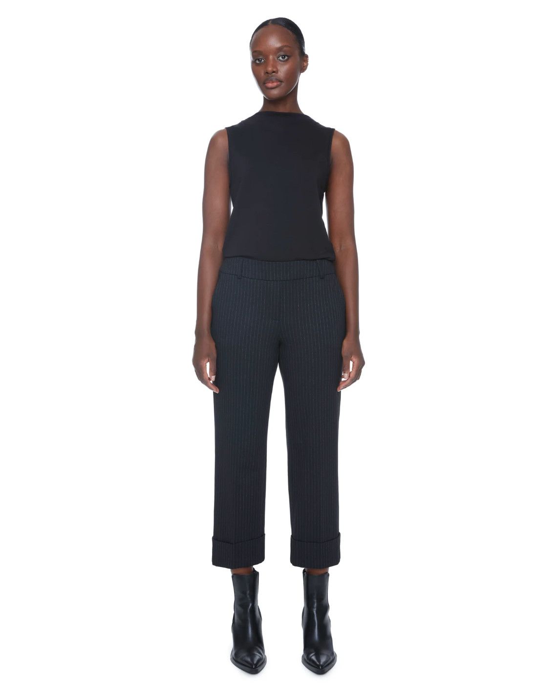 🇨🇦 Ponte Striped Cuffed Crop Pant