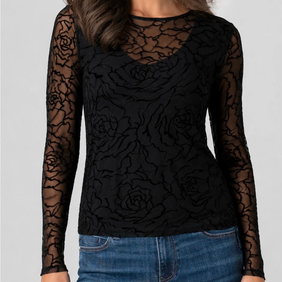 Layered Rose Knit Top