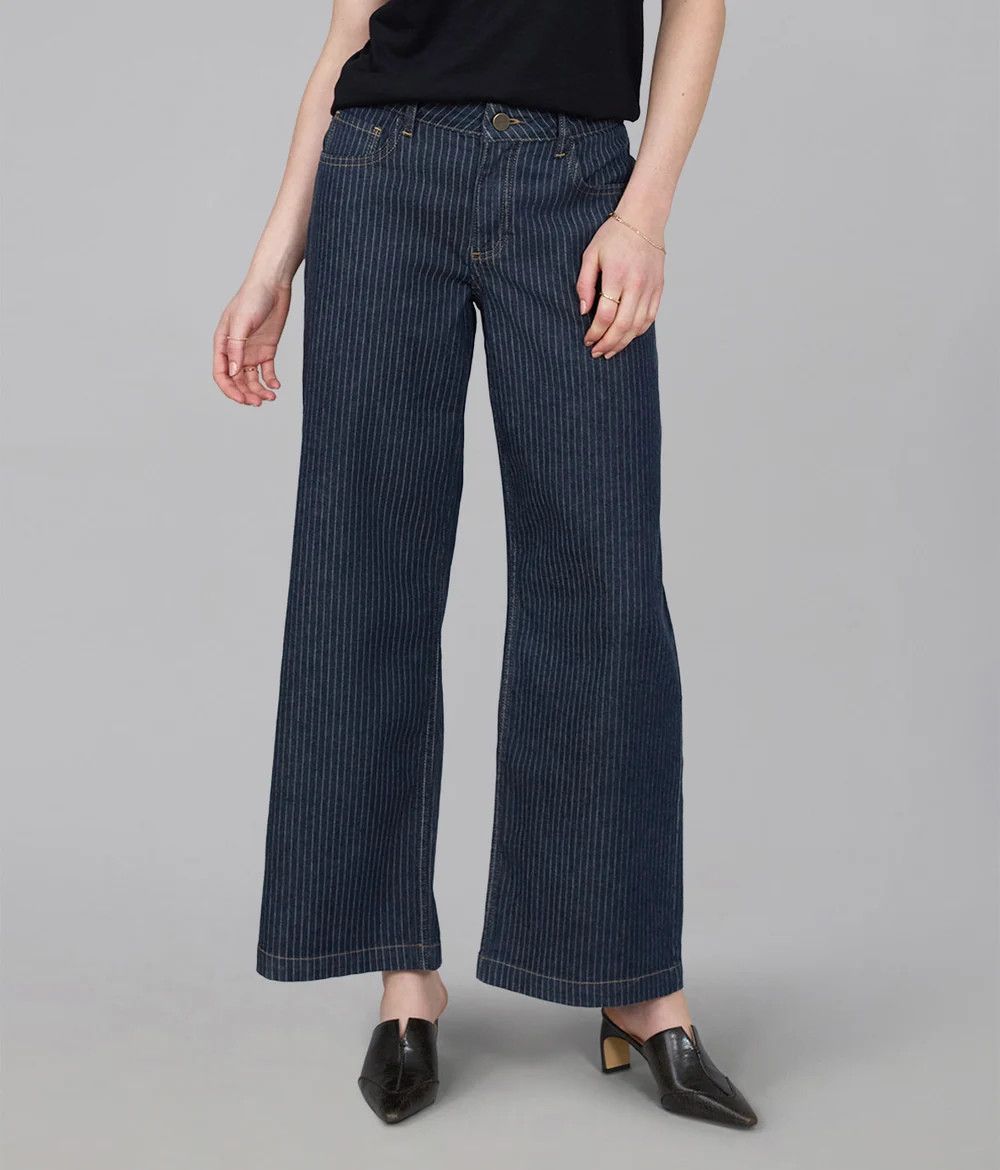 🇨🇦 Colette Pinstripe High Rise Wide Leg Jean
