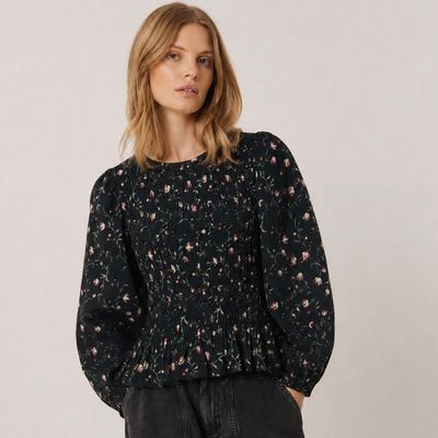 Floral Print Smock Blouse