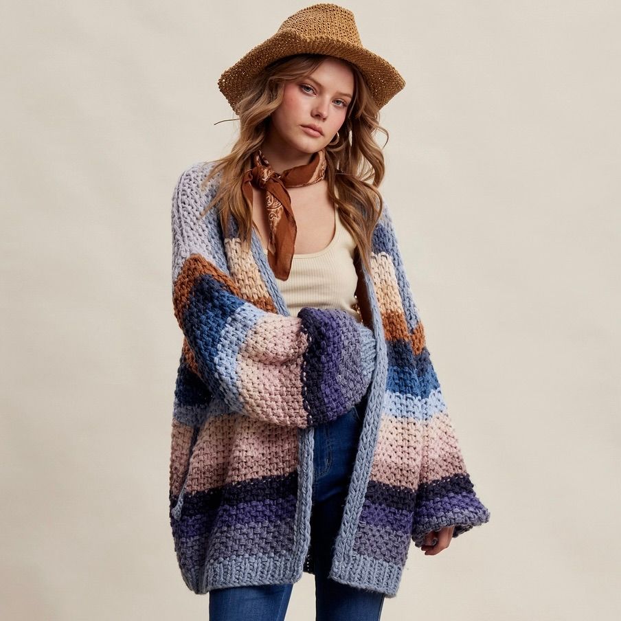 Rainbow Hand Crochet Cardigan