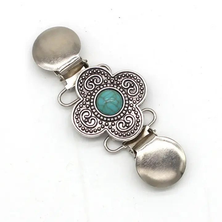 Turquoise Sweater Clip and Shawl Clip