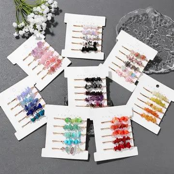 Natural Stone Chip Hair Clips (8 colours)