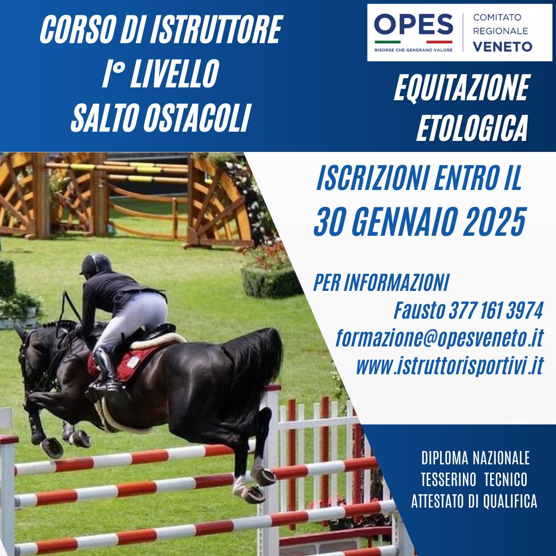 Corso Istruttore I° livello Salto Ostacoli - Equitazione Etologica