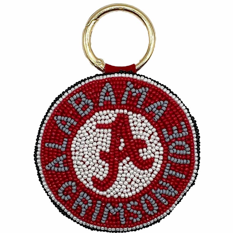 Alabama Crimson Tide Beaded Keychain