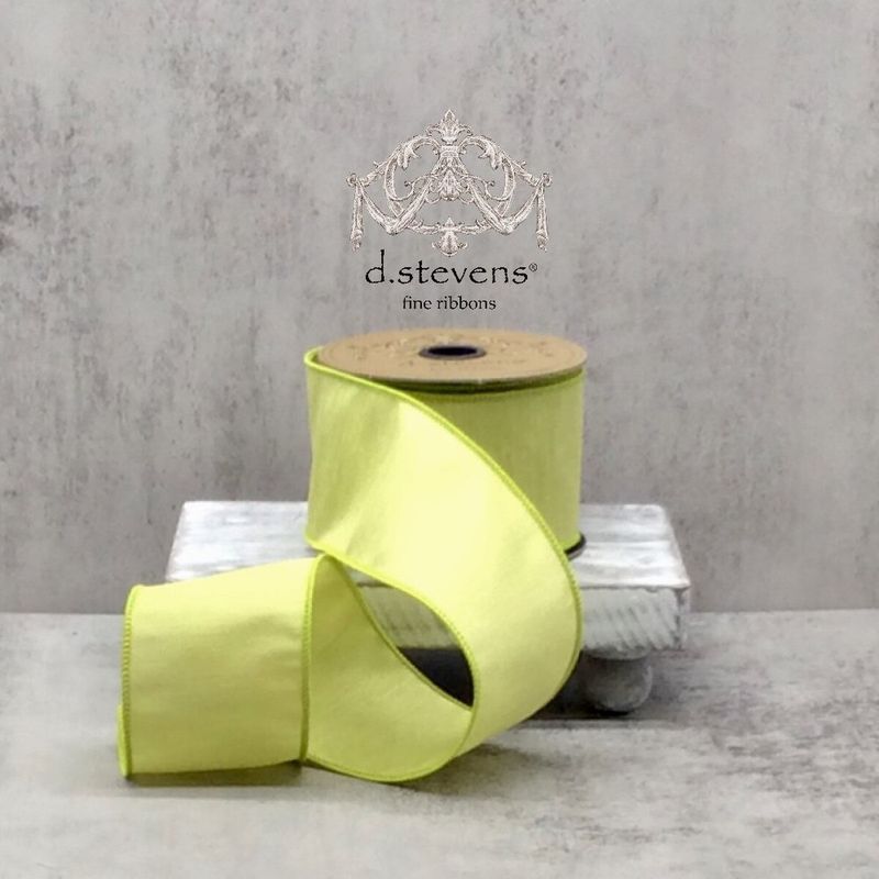 2.5" x 10yds faux dupion, lime