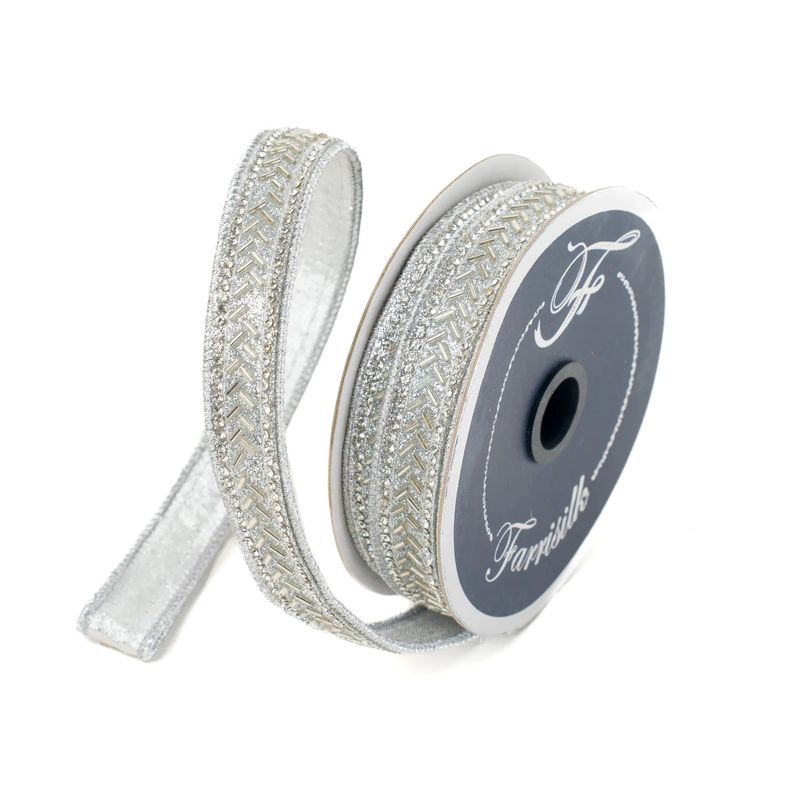 Baguette Trim Ribbon .75"x5yd SILVER