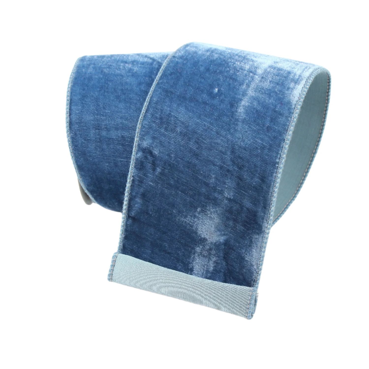 Velvet Ribbon 4"x10yd STEEL BLUE