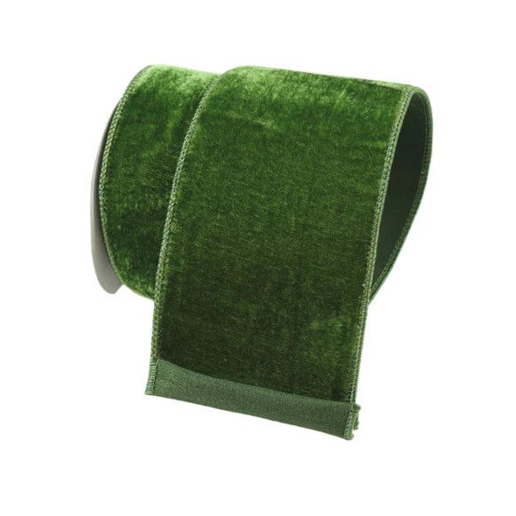 Velvet Ribbon 4"x10yd FOREST GREEN