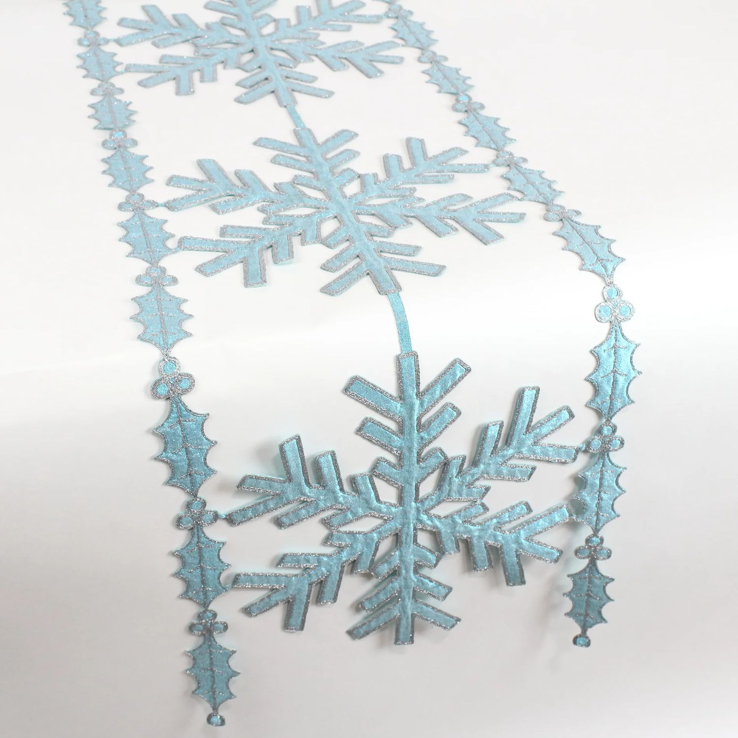 Snowflake Lace Ribbon 5"x5yd LIGHT BLUE