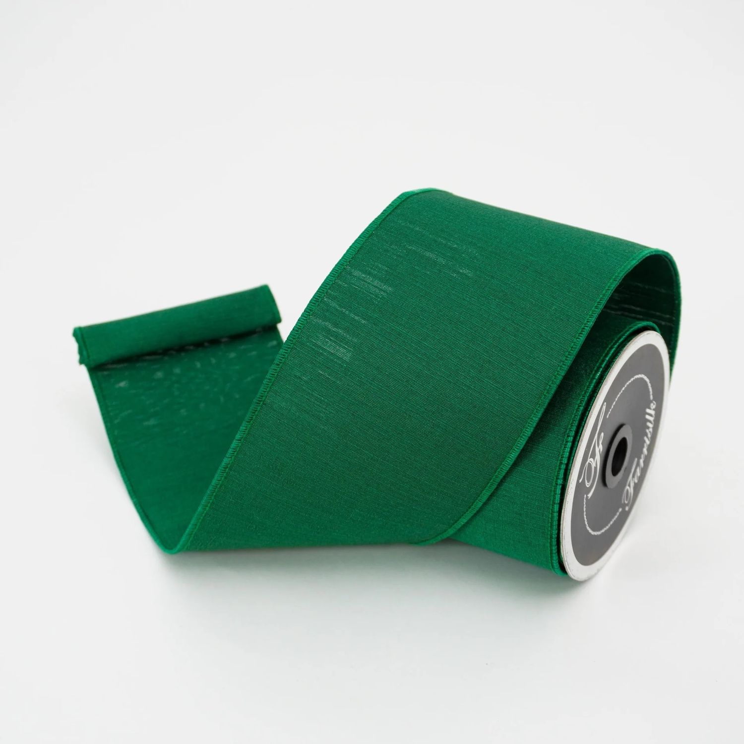 Shabby Silk Ribbon 4"x10yd EMERALD